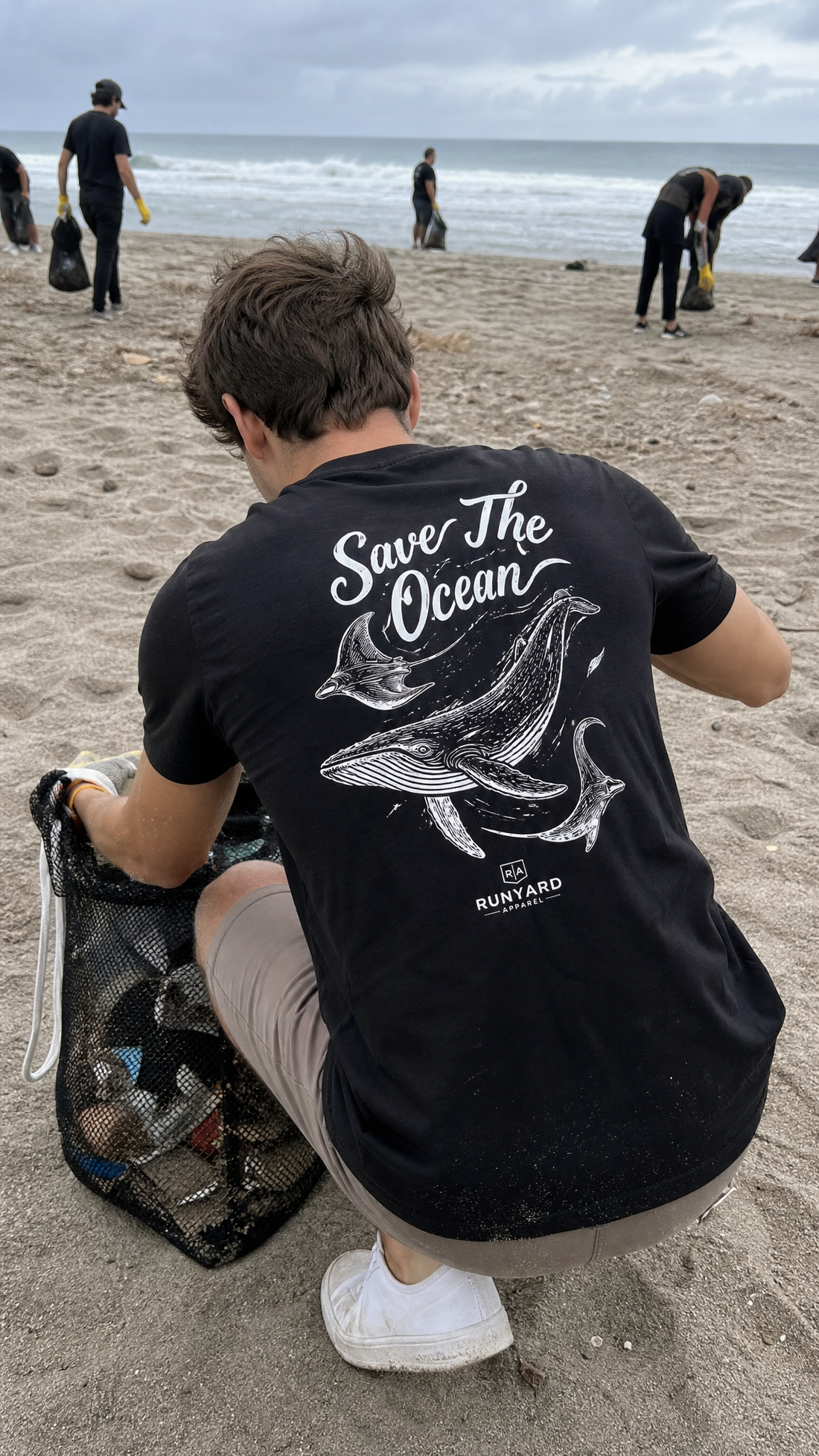 Save the Ocean T-Shirt — Black and White — Save the Earth Collection